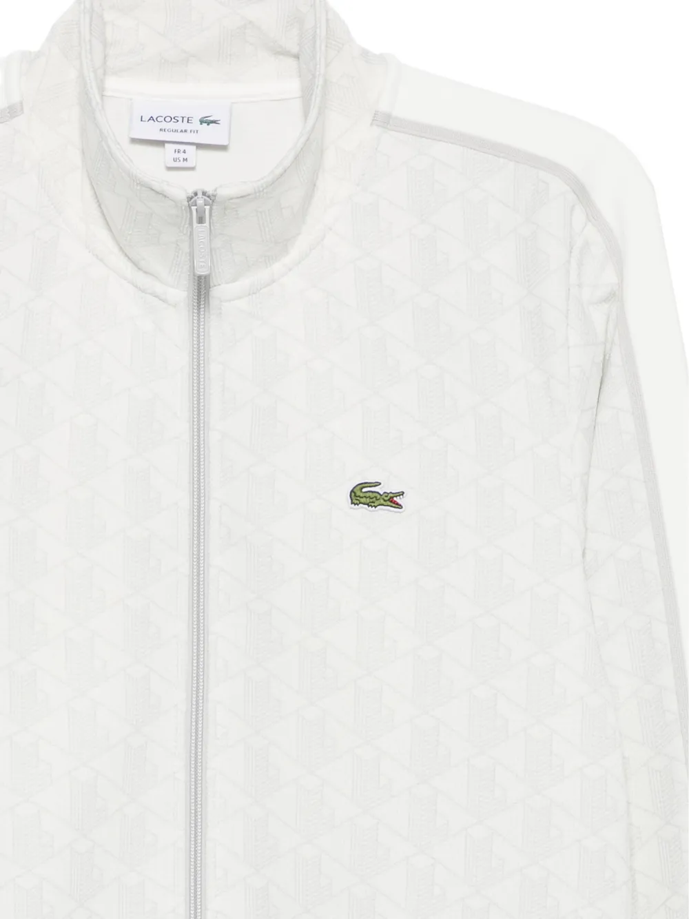 Lacoste monogram-pattern zip-up Sweatshirt | ホワイト | FARFETCH JP