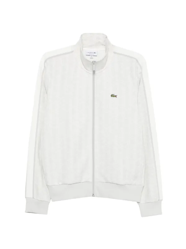 Lacoste monogram-pattern zip-up Sweatshirt | ホワイト | FARFETCH JP