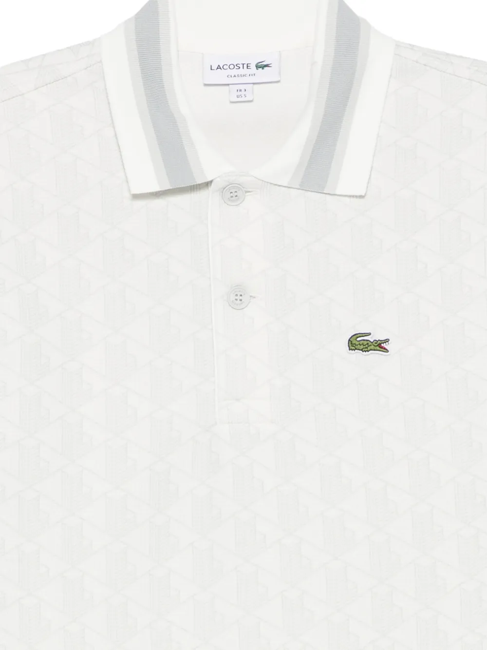 Lacoste Klassiek poloshirt met monogram-jacquard Wit