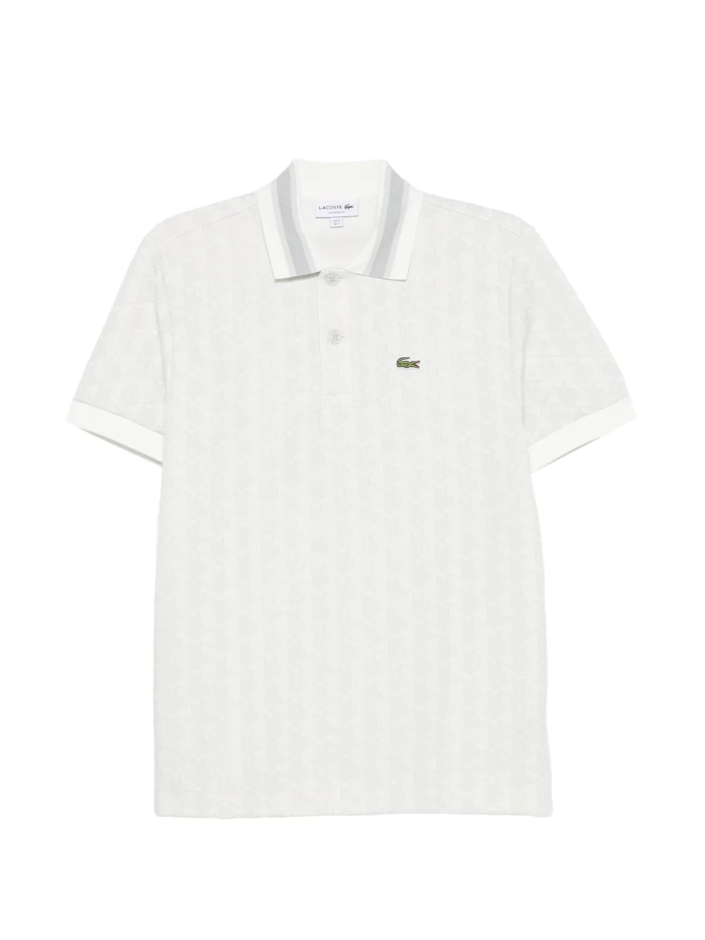 Lacoste classic monogram-jacquard polo shirt · S