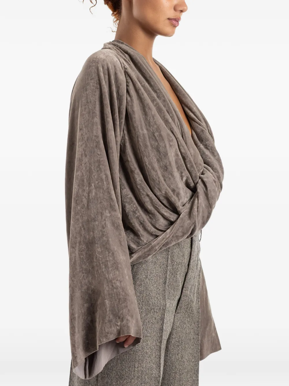 Rick Owens Top met gedraaid detail en lange mouwen Grijs