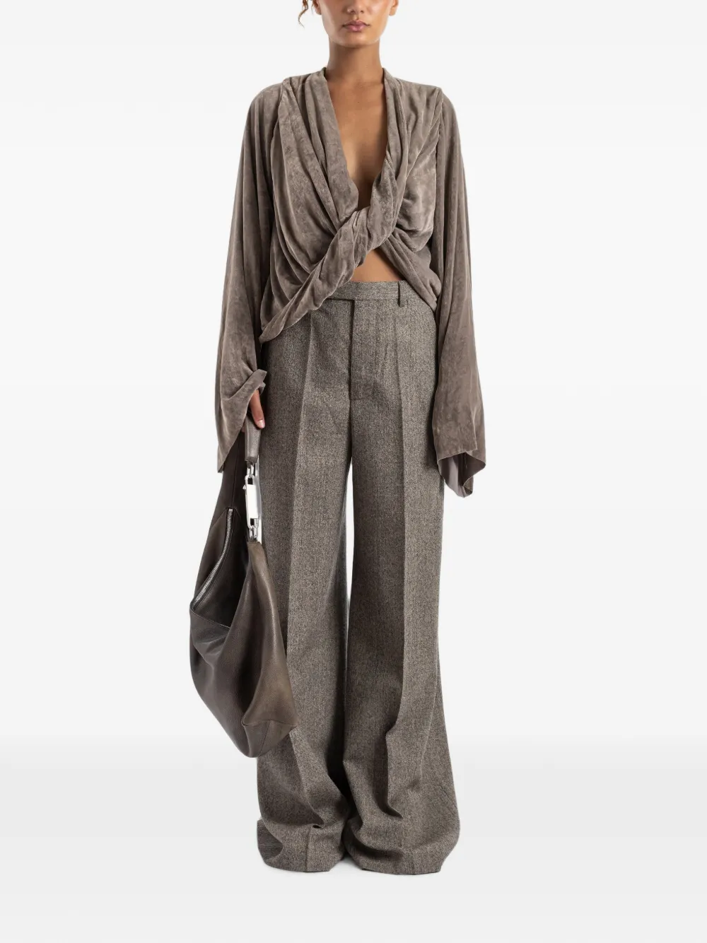 Rick Owens Top met gedraaid detail en lange mouwen Grijs