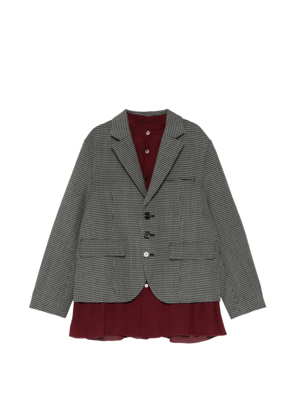 Undercover blazer à motif pied-de-poule - Gris