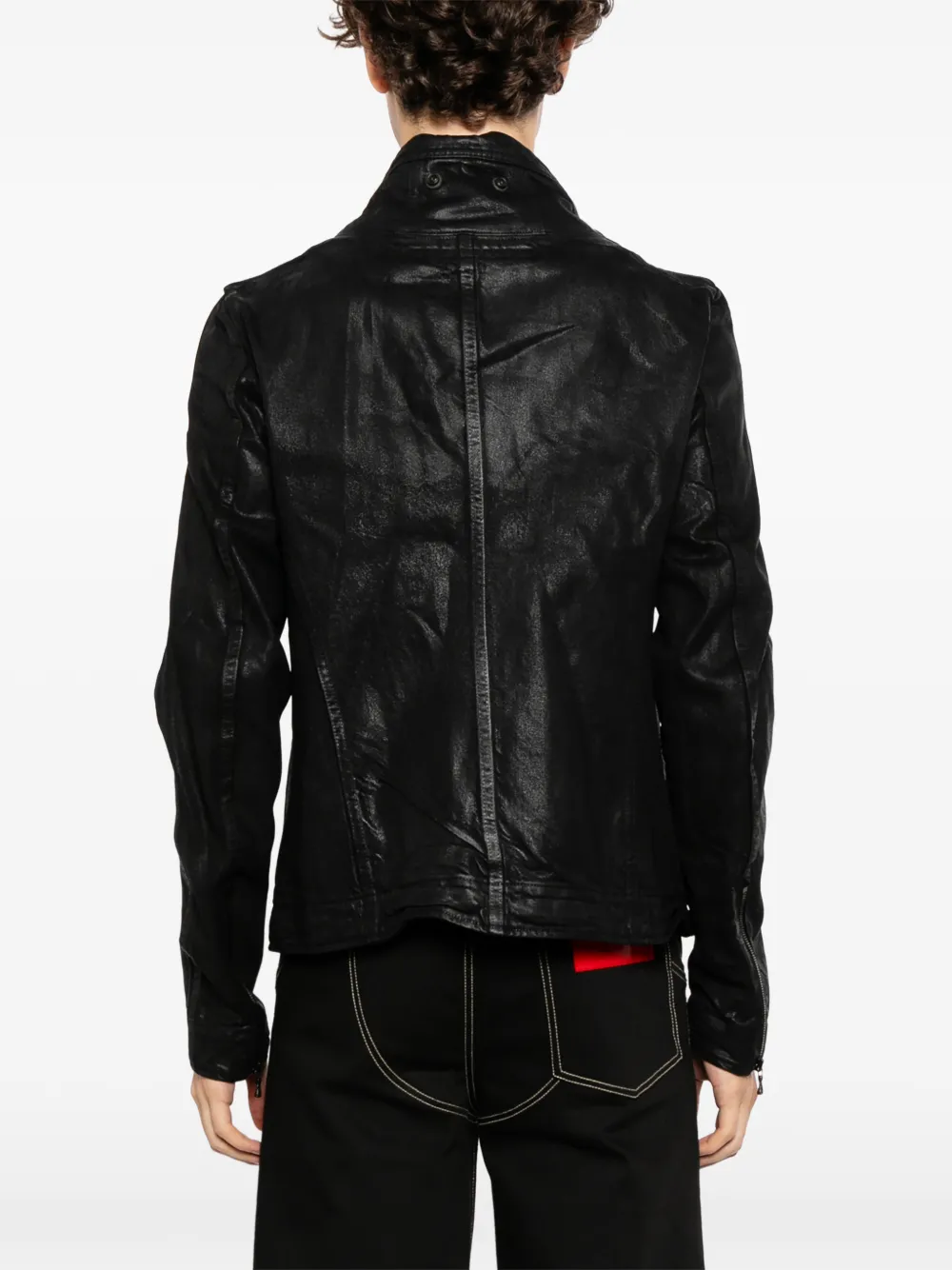 Julius Gecoat jack met hoge hals Zwart