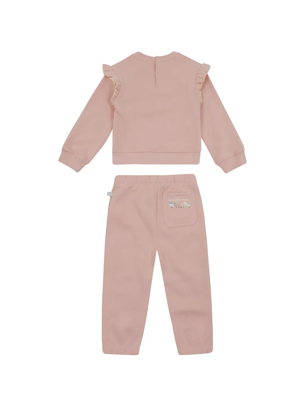 Stella McCartney Kids Trainingspak met ruches en geborduurd paard Roze