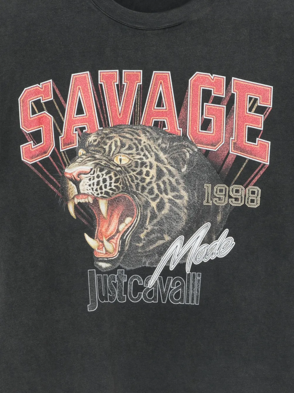 Just Cavalli T-shirt met grafische print Zwart