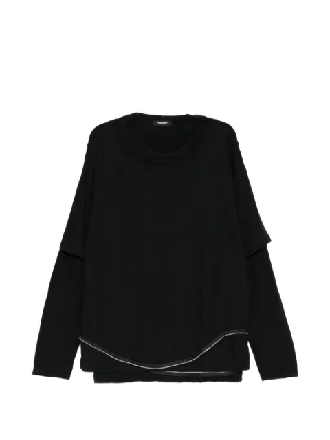 Undercover zip-detail asymmetric T-shirt