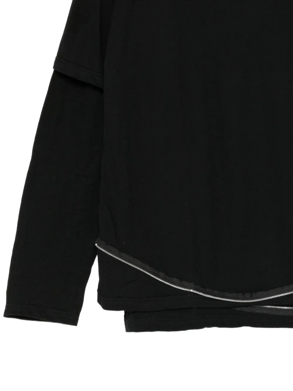 Undercover Asymmetrisch T-shirt met rits Zwart