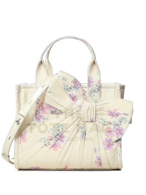 Marc Jacobs small tote in antique floral canvas with oversized bow