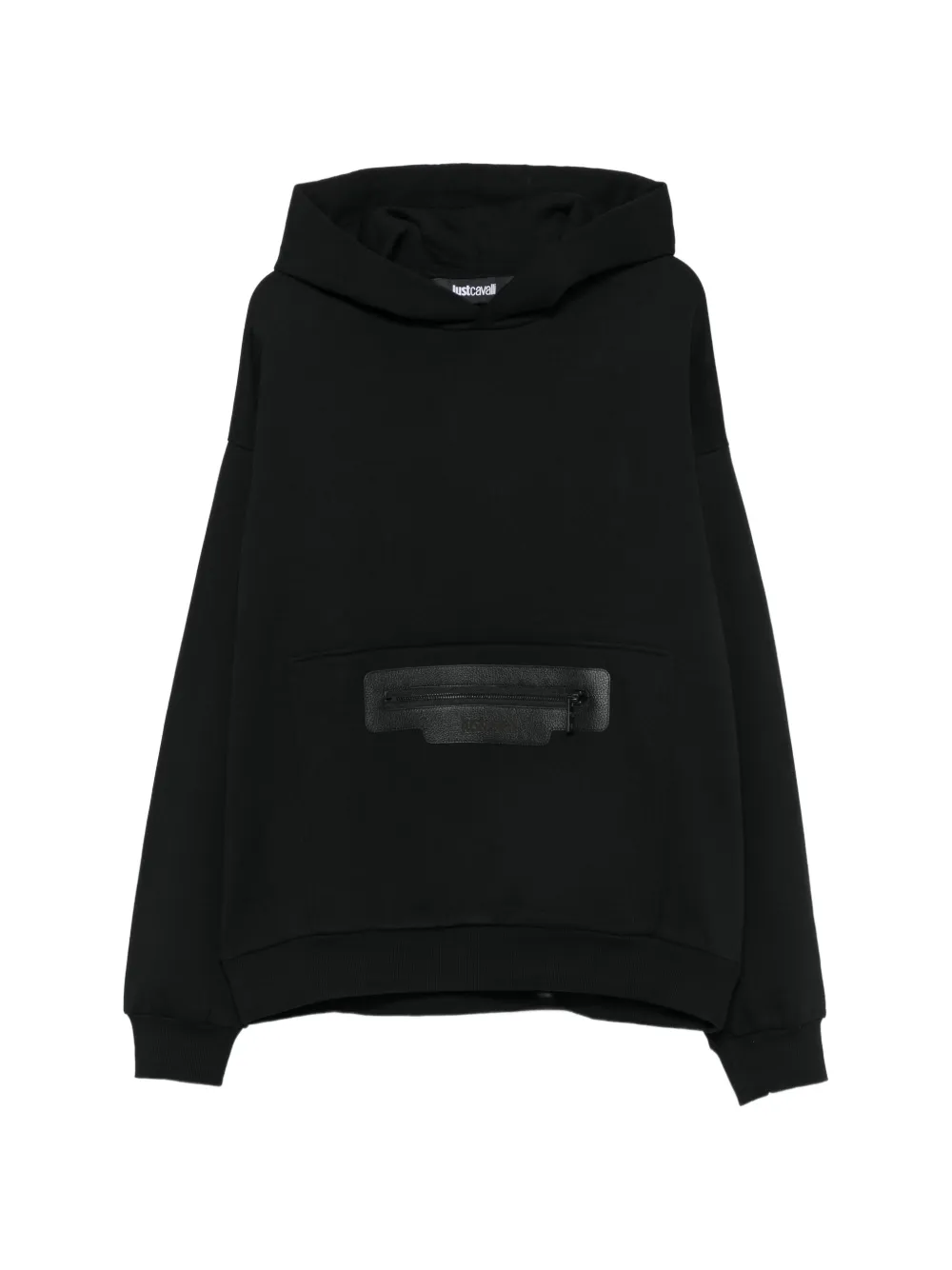 Just Cavalli Patch-pocket Hoodie In Black