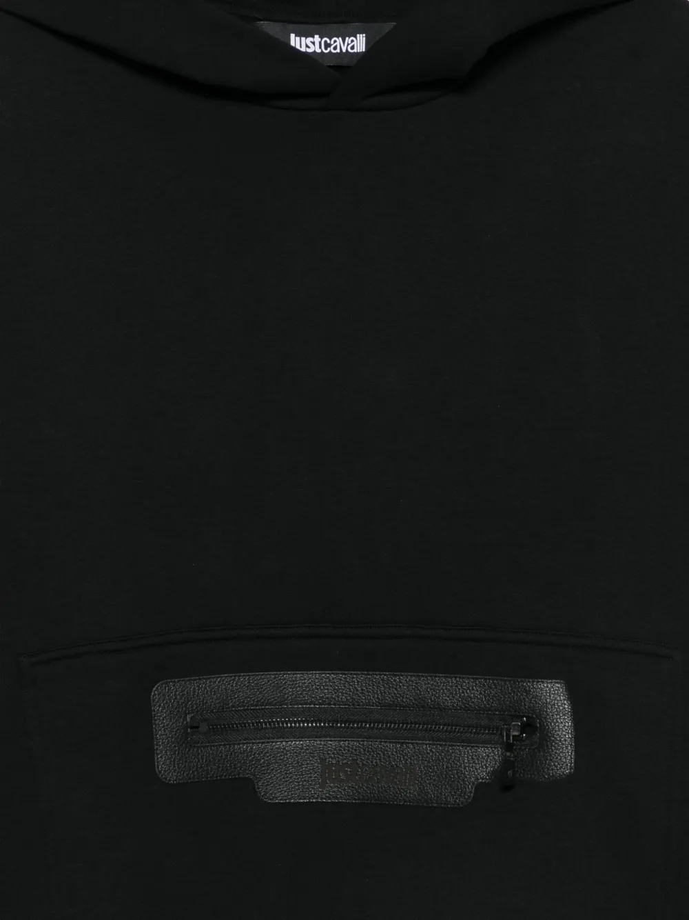 Just Cavalli Hoodie met opgestikte zak Zwart