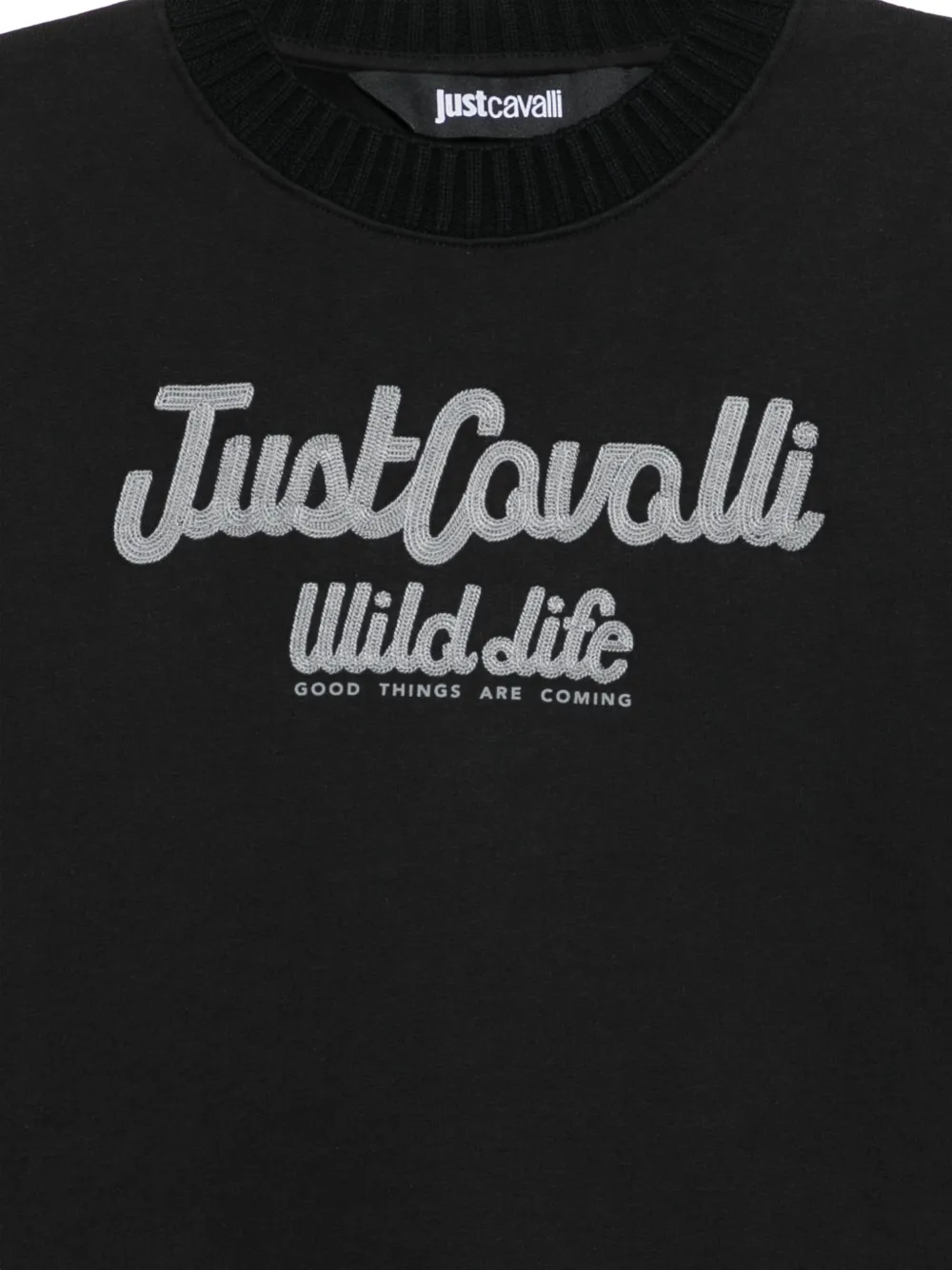Just Cavalli Trui met geborduurd logo Zwart