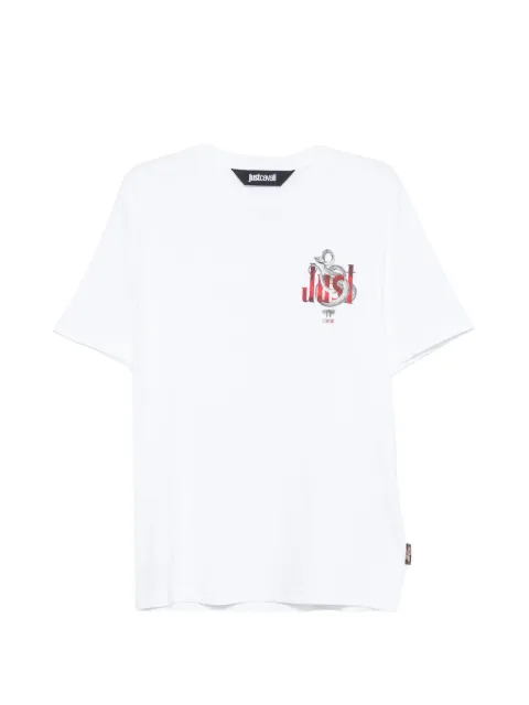 Just Cavalli snake-print logo-print T-shirt