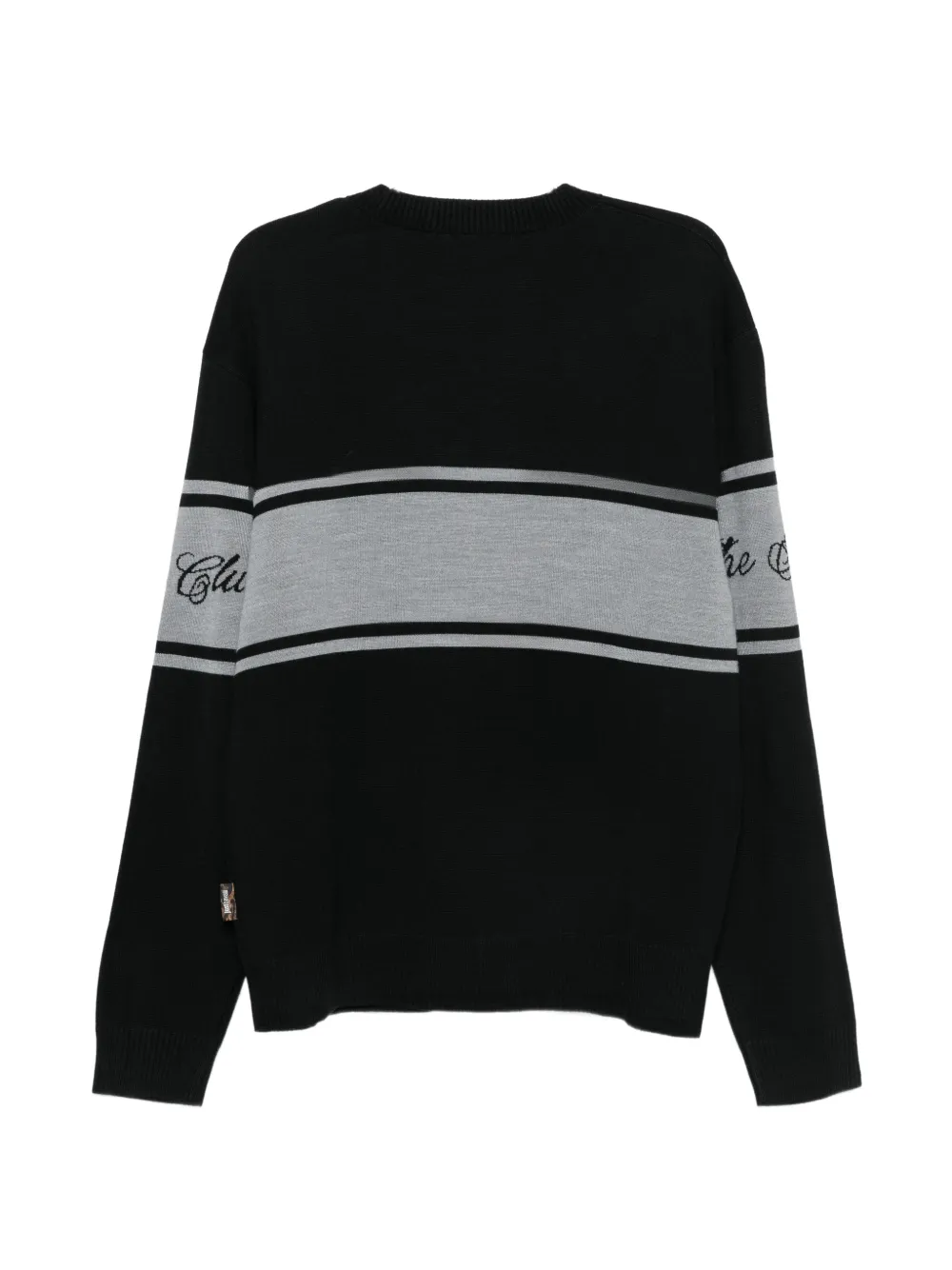 Just Cavalli Gestreepte trui met logo-intarsia Zwart