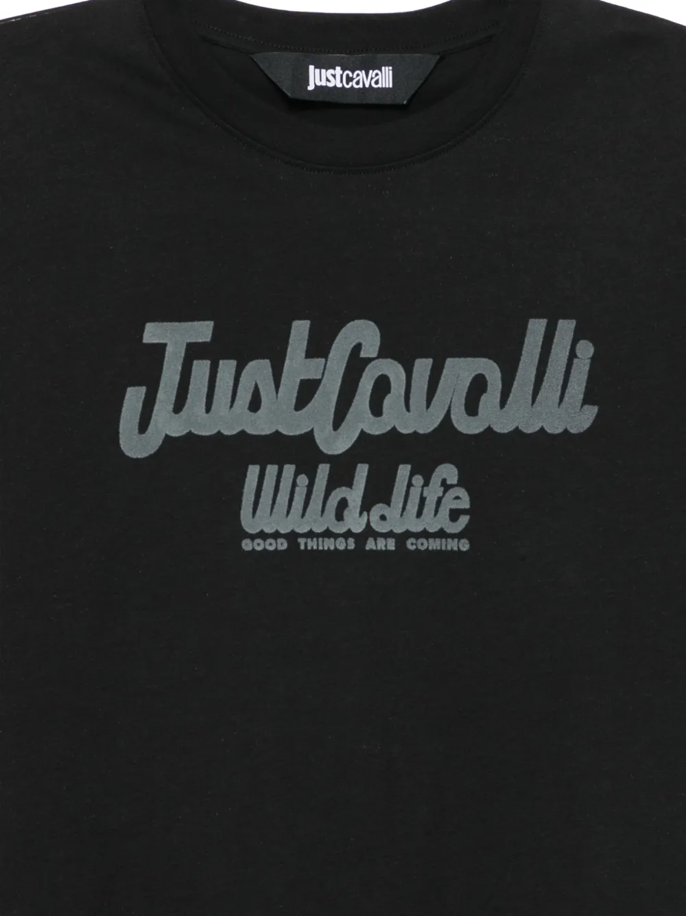 Just Cavalli Katoenen T-shirt met logoprint Zwart