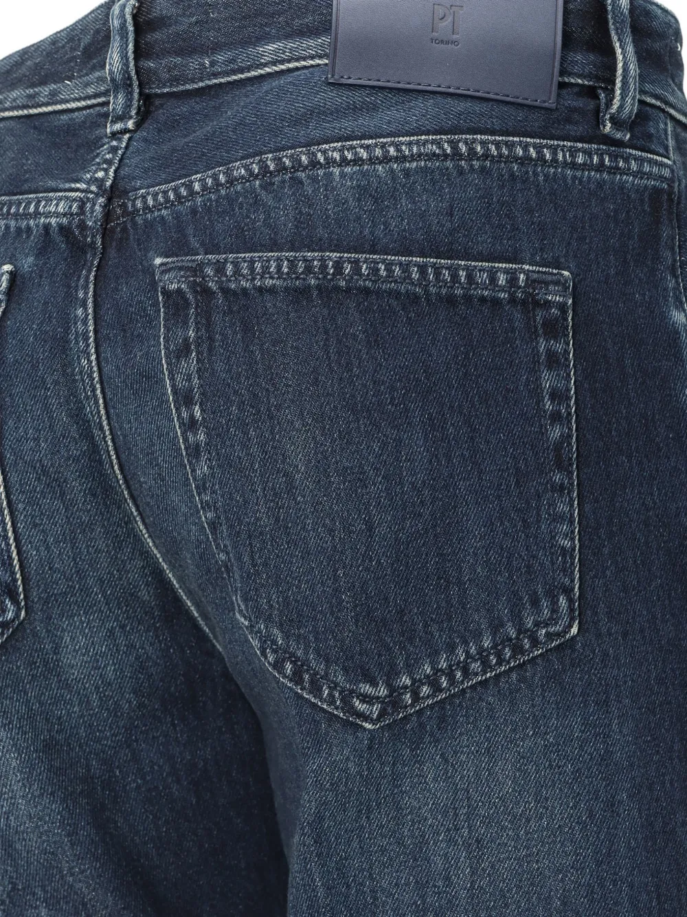 PT Torino Reggae jeans met geperste plooien en vervaagd effect Blauw