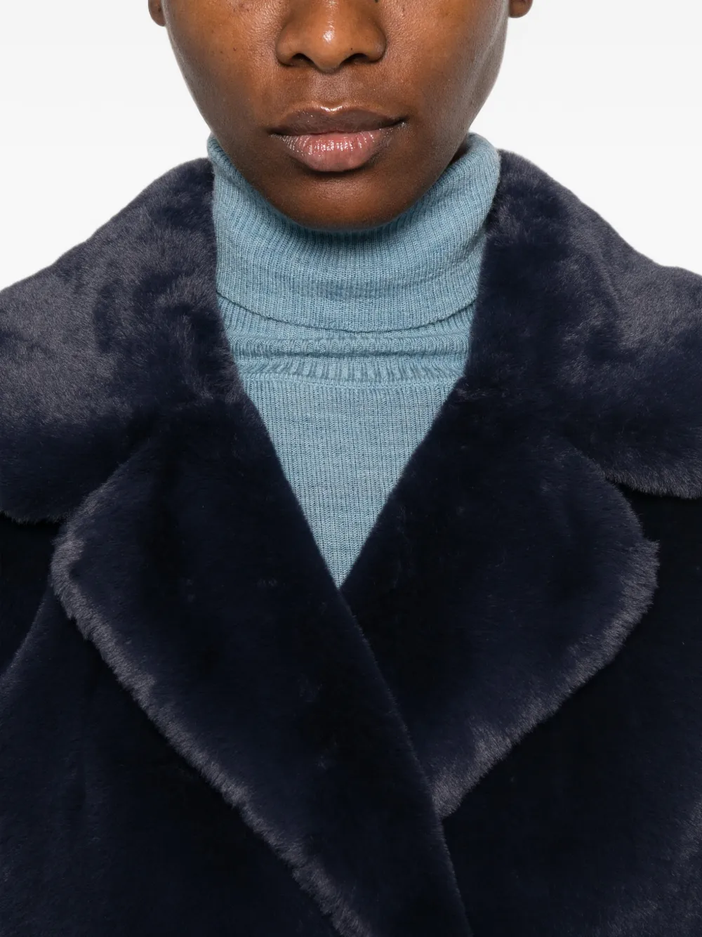Herno Jas van imitatiebont Blauw