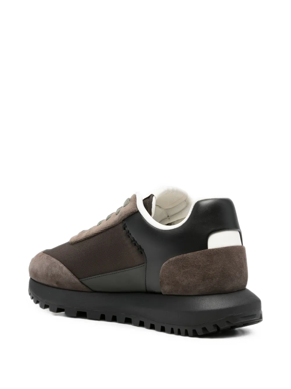 Emporio Armani suede-panelled sneakers Bruin