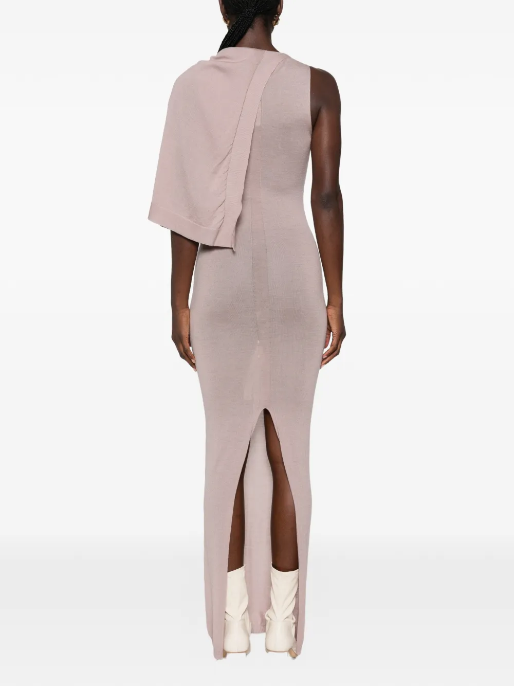 Rick Owens Scarf asymmetric draped-detail maxi dress Beige