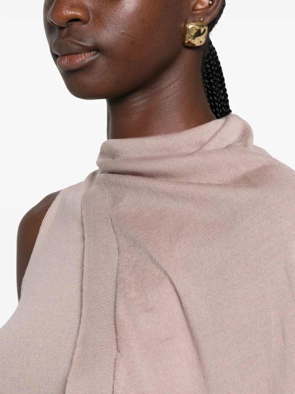 Rick Owens Scarf asymmetric draped-detail maxi dress Beige