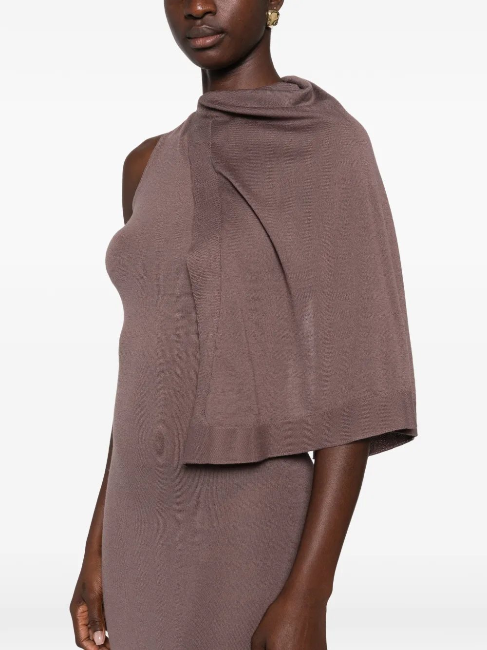 Rick Owens Scarf asymmetrische gedrapeerde maxi-jurk Paars