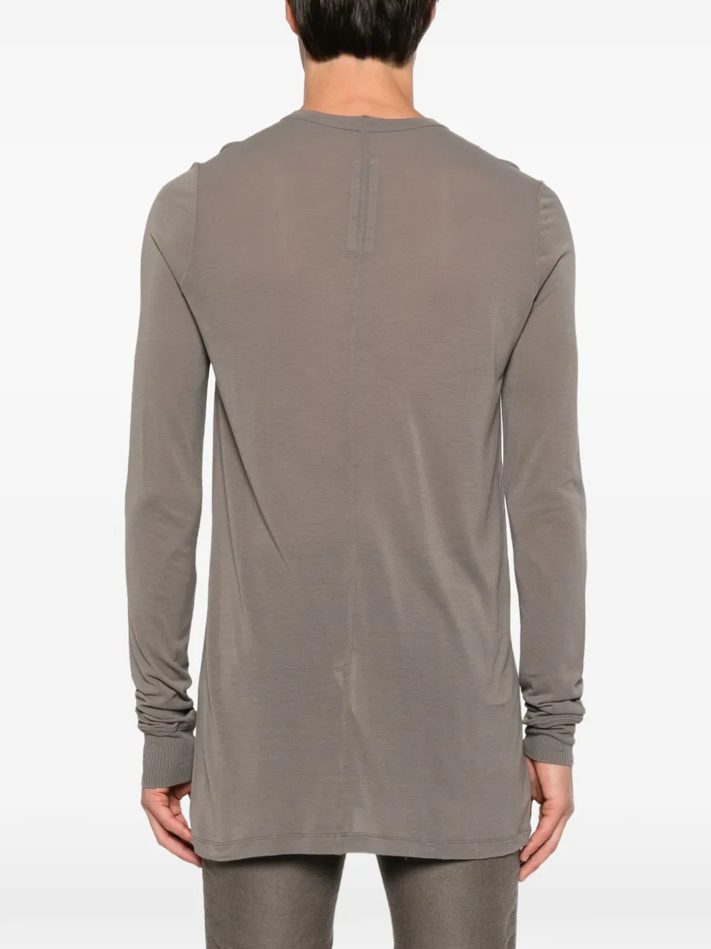 Rick Owens longline ribbed-cuff T-shirt Grijs