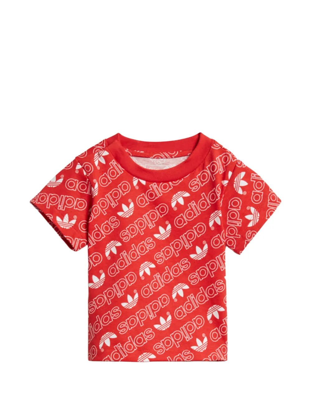 adidas Kids Trefoil monogram T-shirt - Rosso