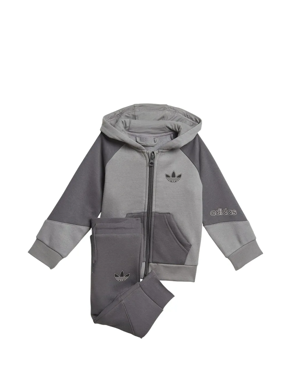adidas Kids logo-print panelled tracksuit - Grigio