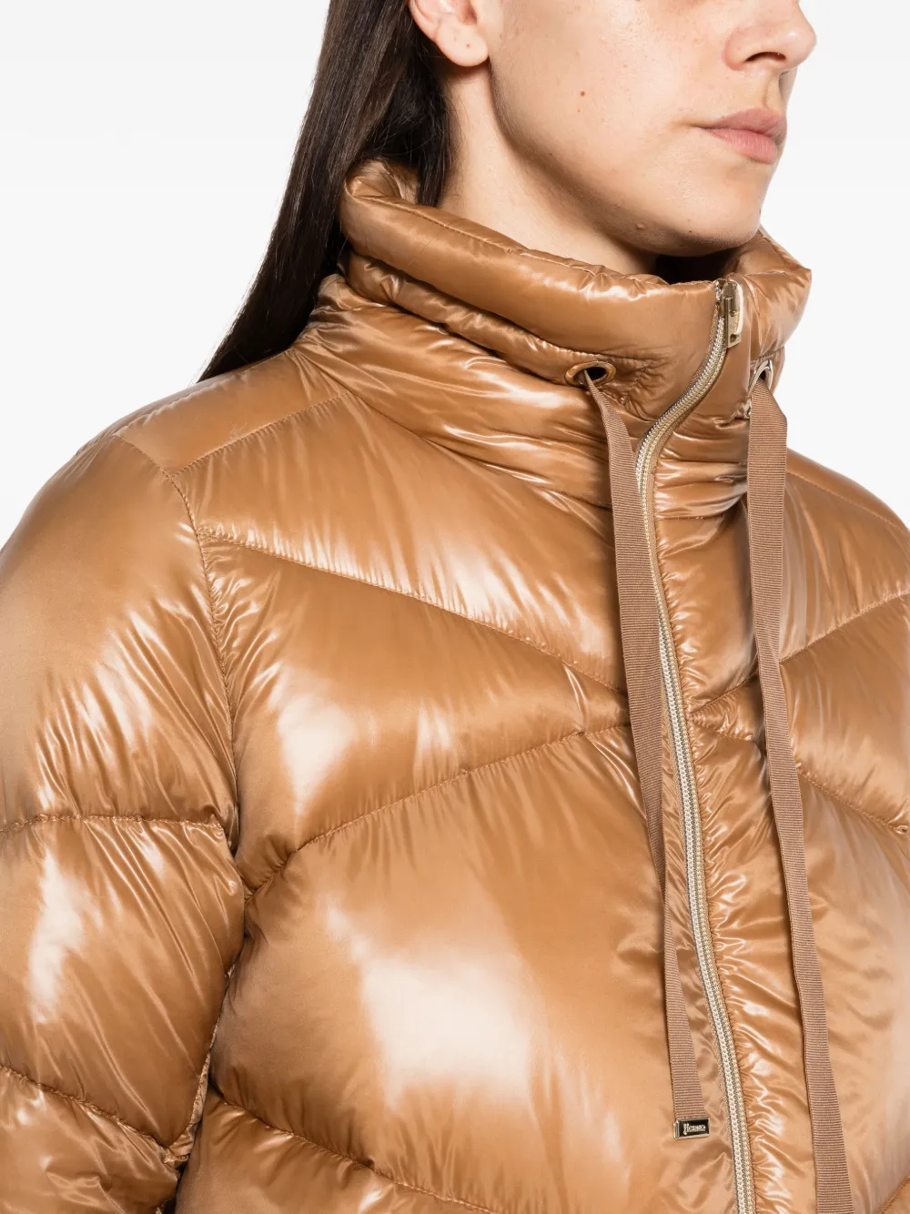 Herno Gewatteerde jas met hoge hals Beige