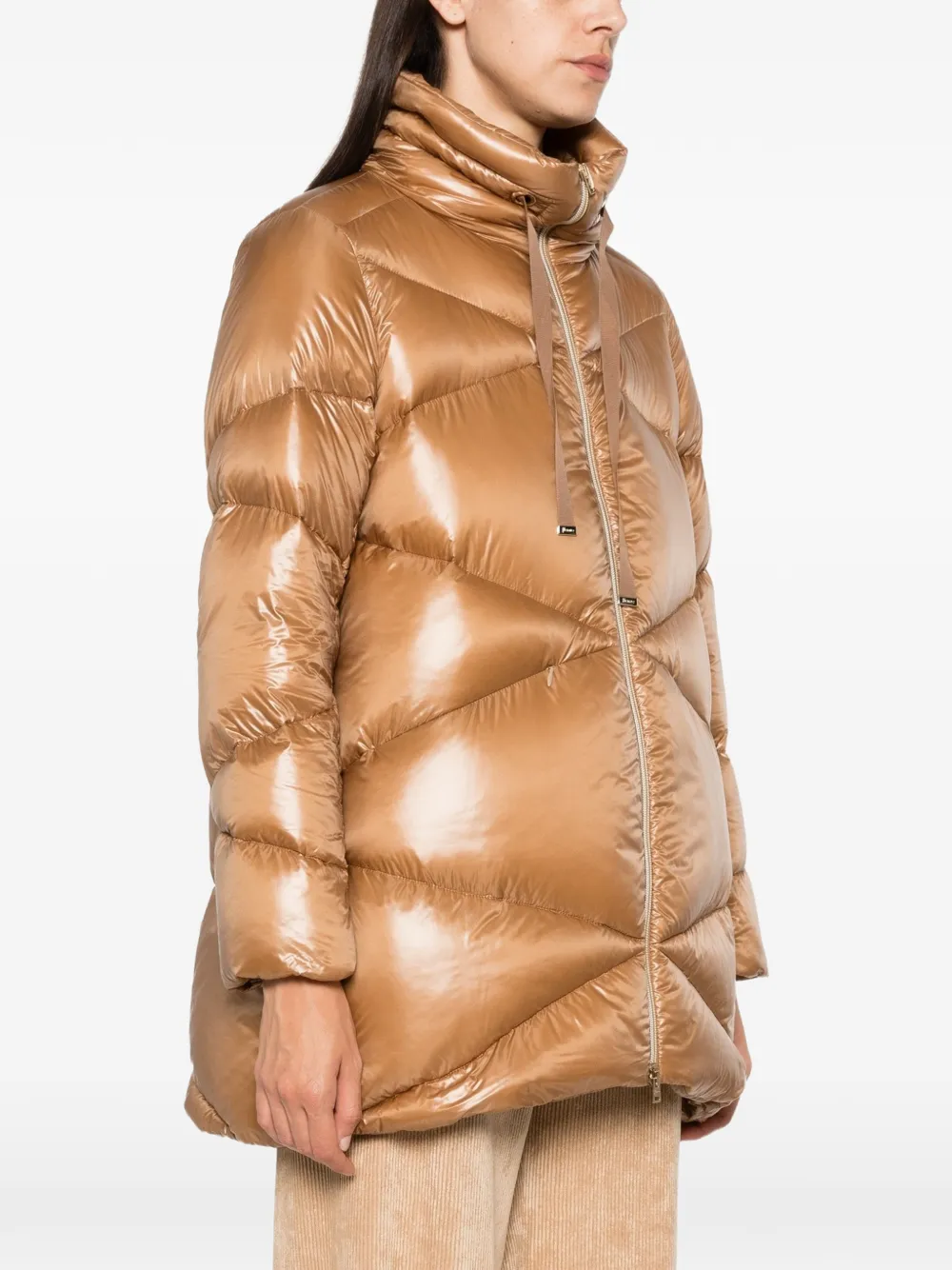 Herno Gewatteerde jas met hoge hals Beige