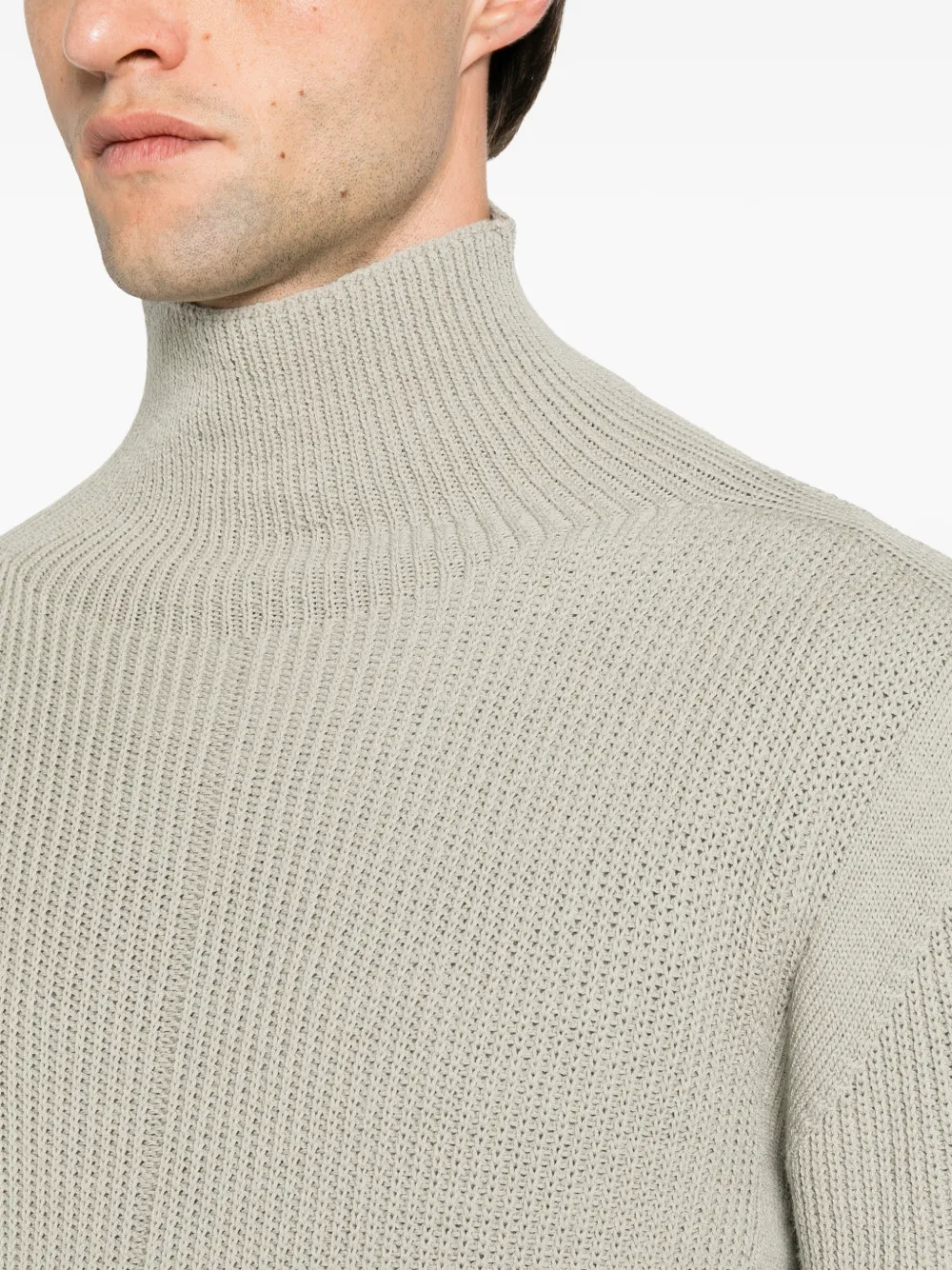 Rick Owens ribbed high-neck sweater Beige