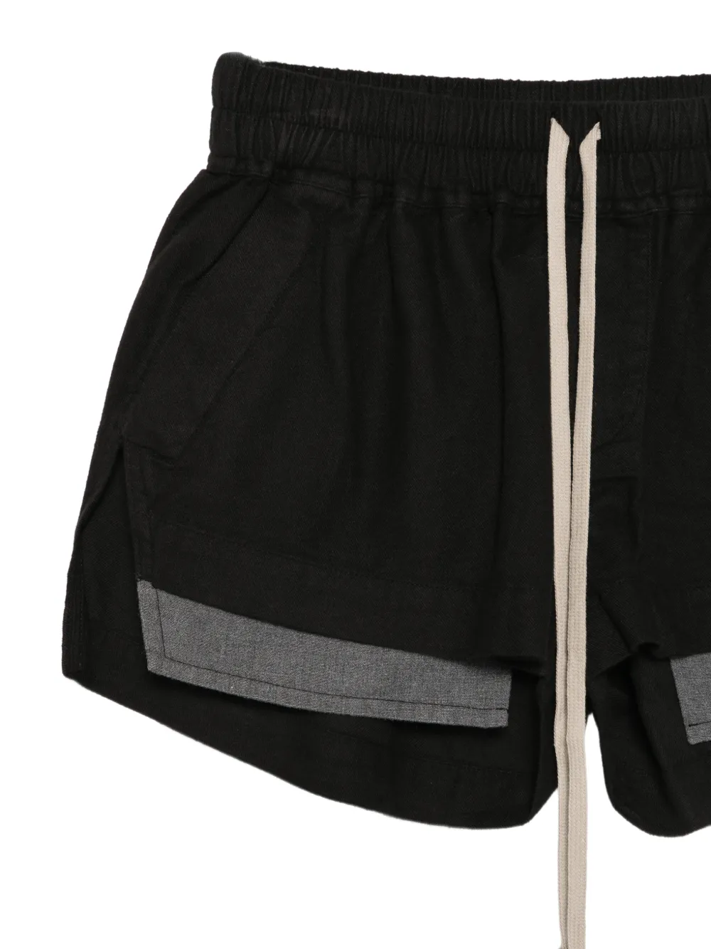 Rick Owens DRKSHDW Gelaagde shorts met trekkoord Zwart
