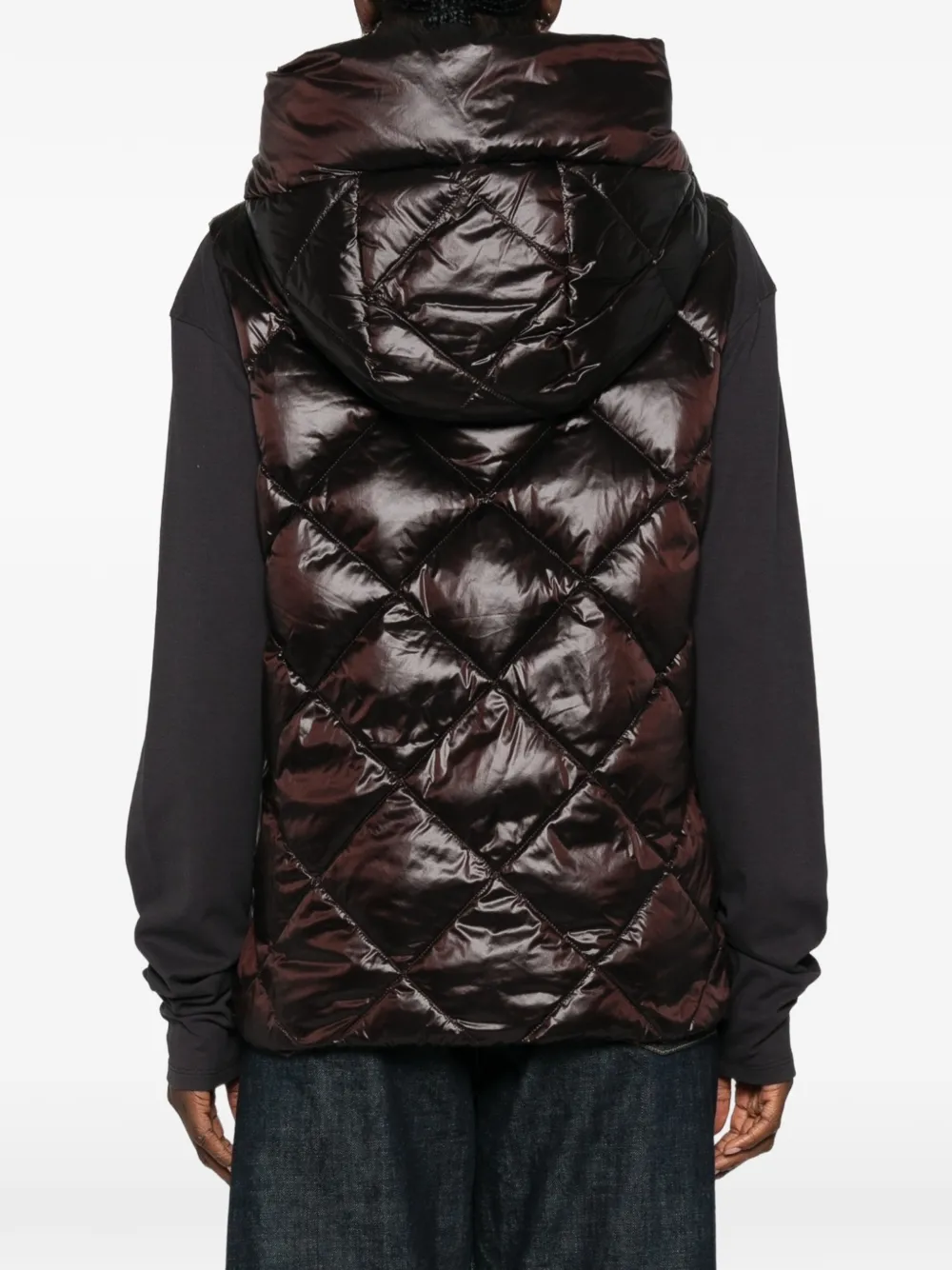 Max Mara Tropico quilted hooded gilet Bruin