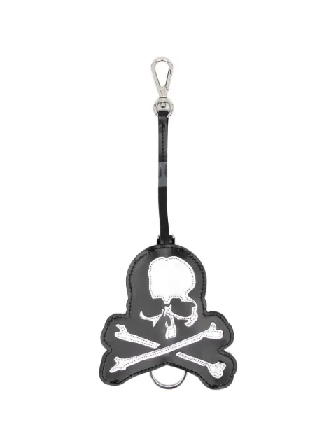 Mastermind World skull-patch leather keyring