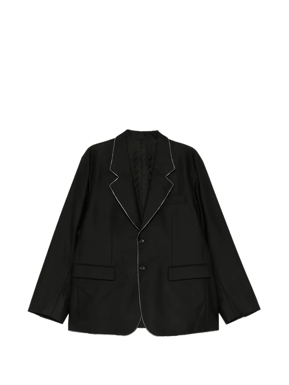 Mastermind World contrast-stitched notched-lapel jacket - Nero