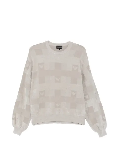 Emporio Armani logo-patterned jacquard sweater