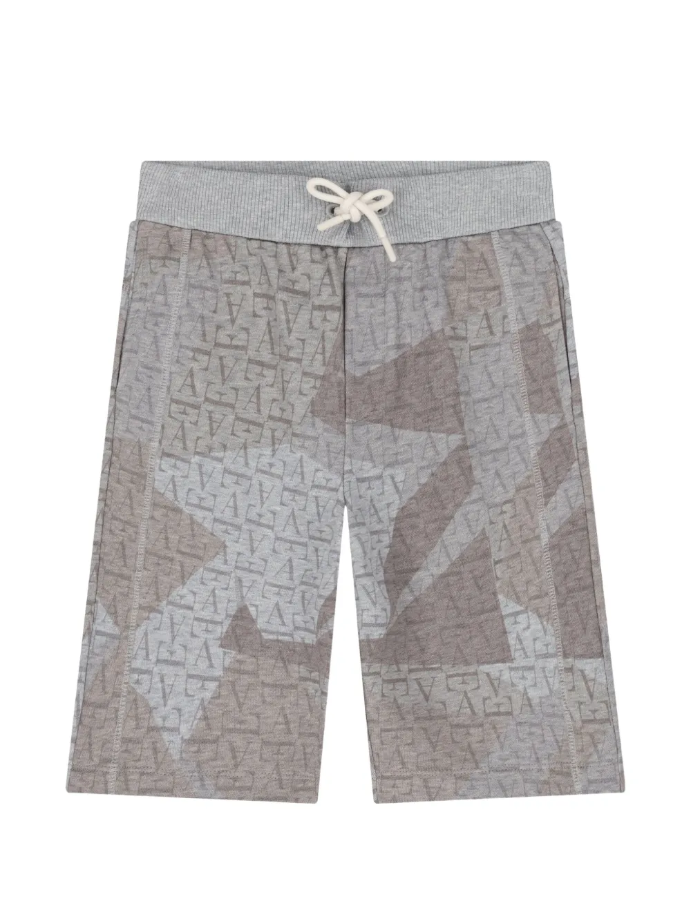 Emporio Armani Kids Costume da bagno con logo e coulisse - Grigio