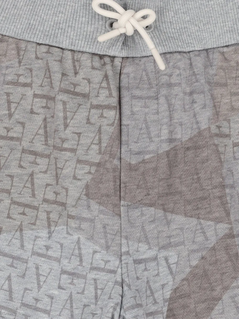 Emporio Armani Kids logo-print drawstring shorts Grijs
