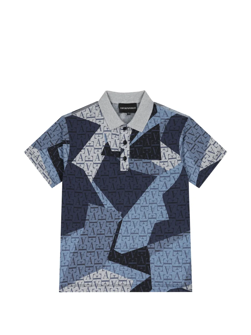 Emporio Ar i Kids Poloshirt met monogramprint Blauw