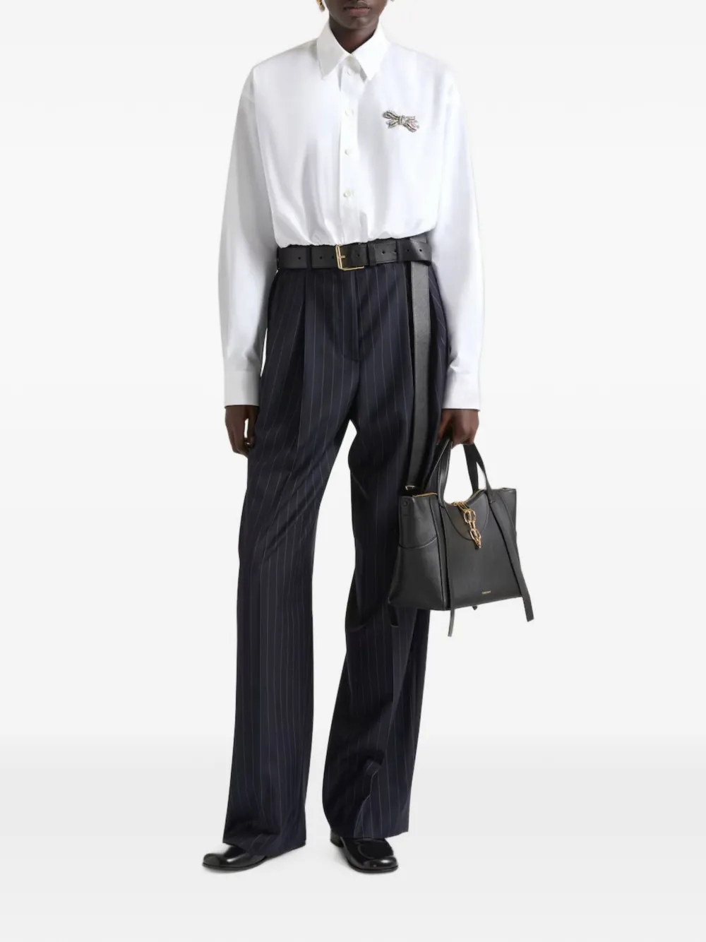 Givenchy pinstripe-pattern pleated trousers Blauw