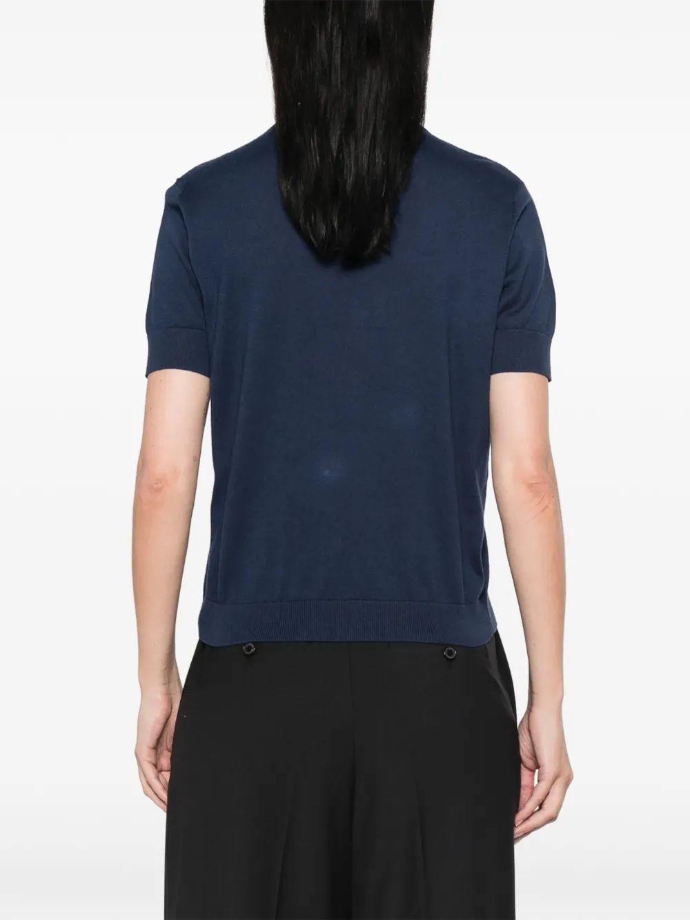 Emporio Armani Trui met geborduurd logo en korte mouwen Blauw