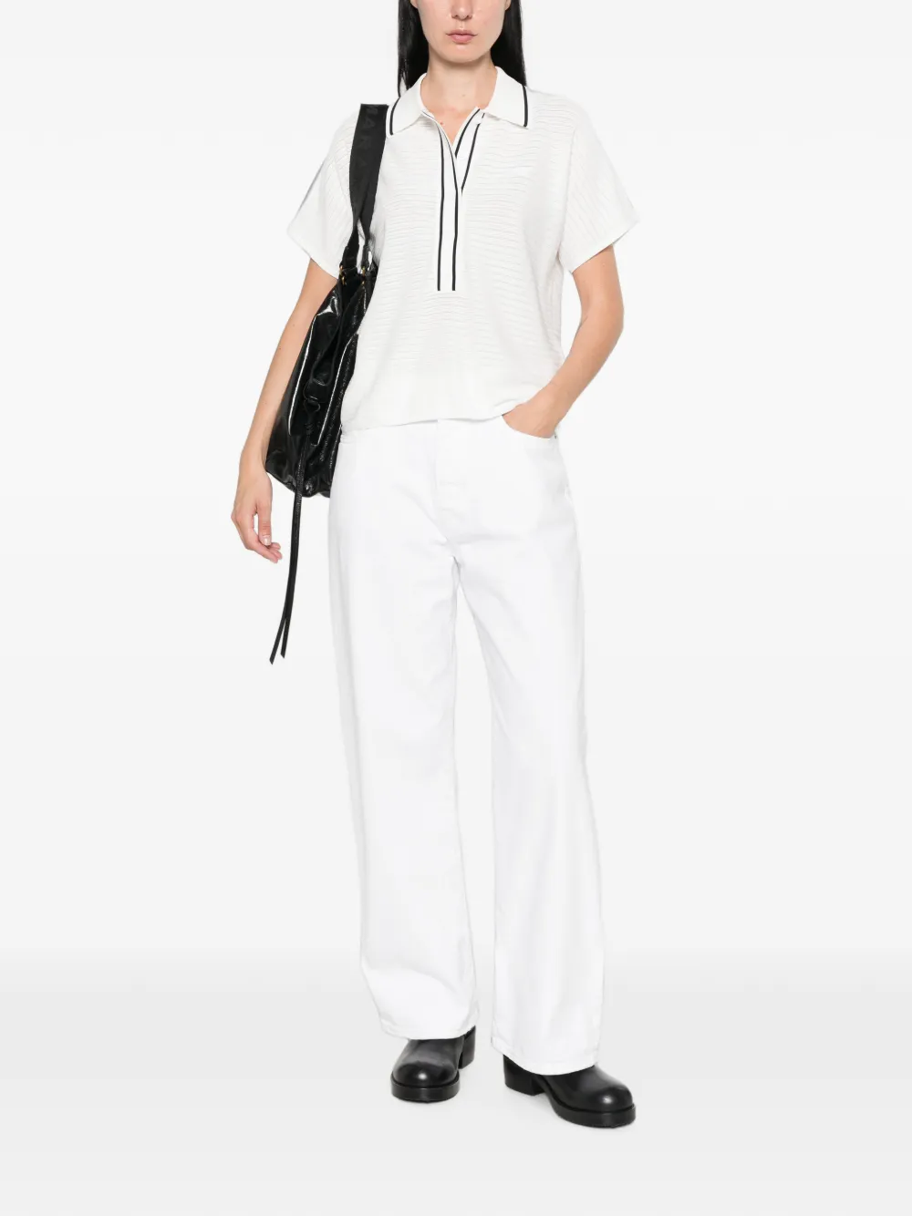 Emporio Armani contrast-trim polo shirt Wit