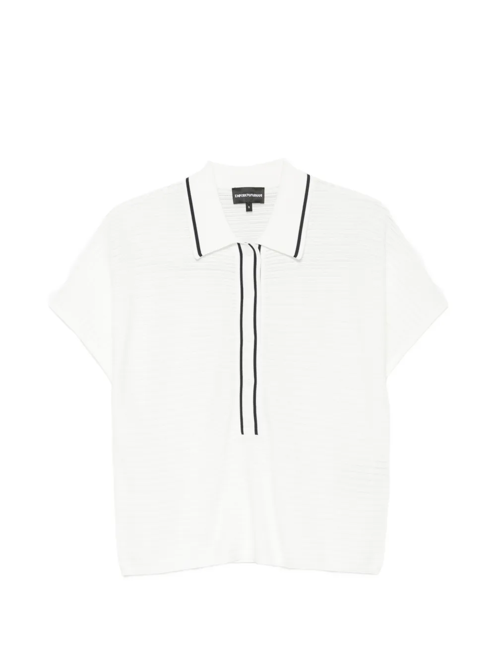Emporio Armani contrast-trim polo shirt - Bianco