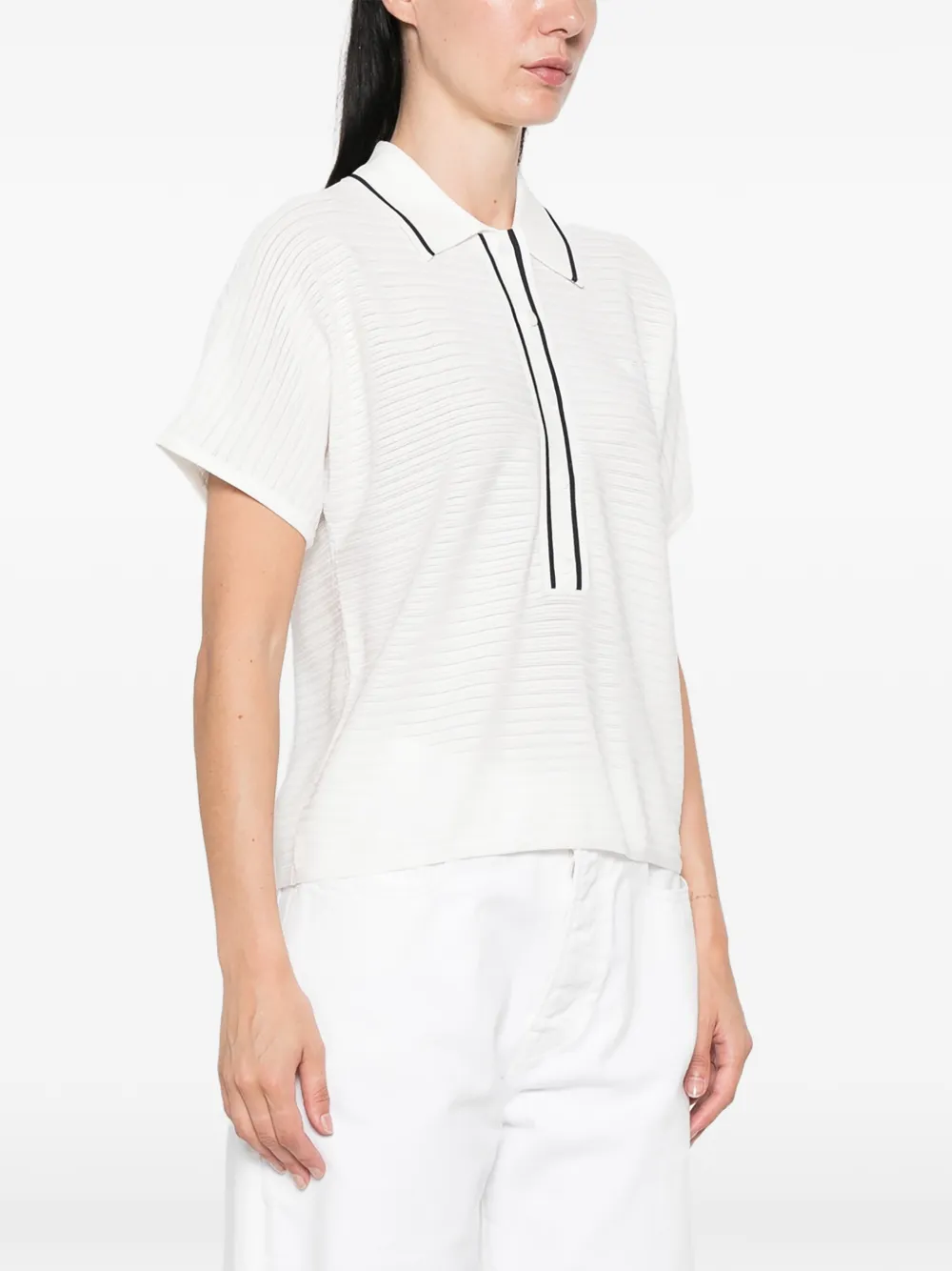 Emporio Armani contrast-trim polo shirt Wit