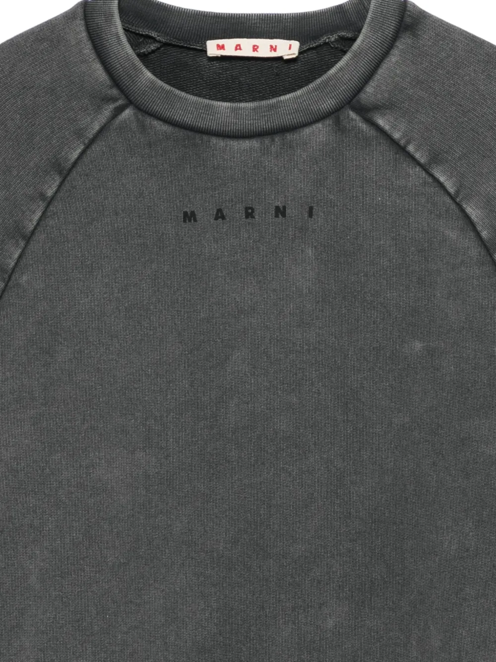 Marni Kids Sweater met logoprint en raglan mouwen Grijs