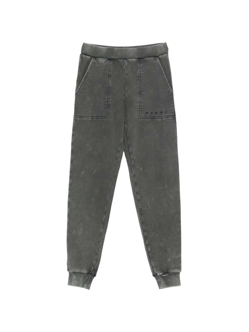 Marni Kids acid-wash logo-print track pants - Grigio