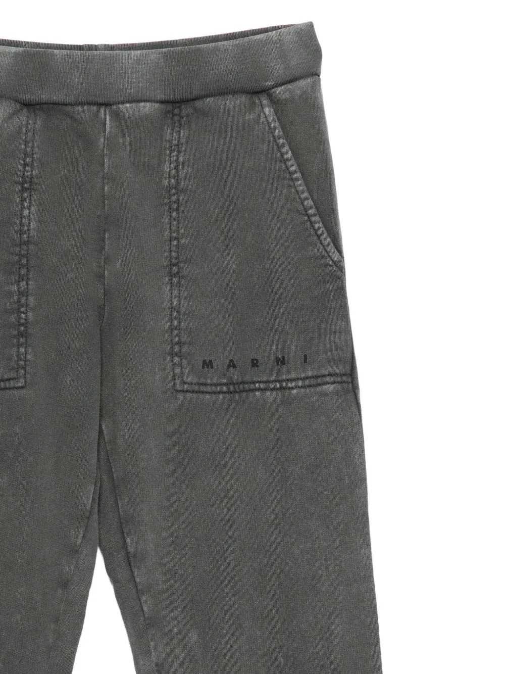 Marni Kids acid-wash logo-print track pants Grijs