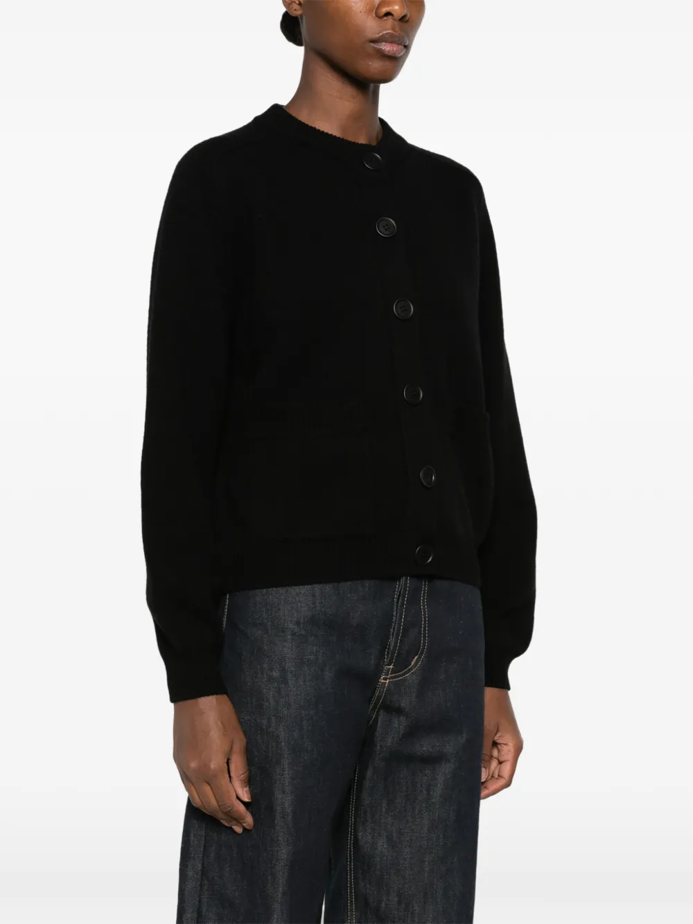 anne claire Button-up vest Zwart