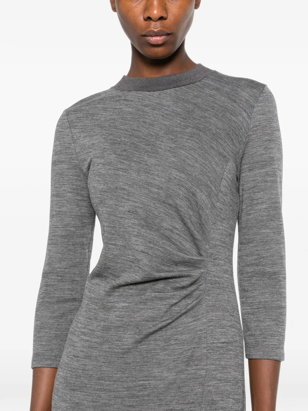 Peserico Gesmockte midi-jurk Grijs
