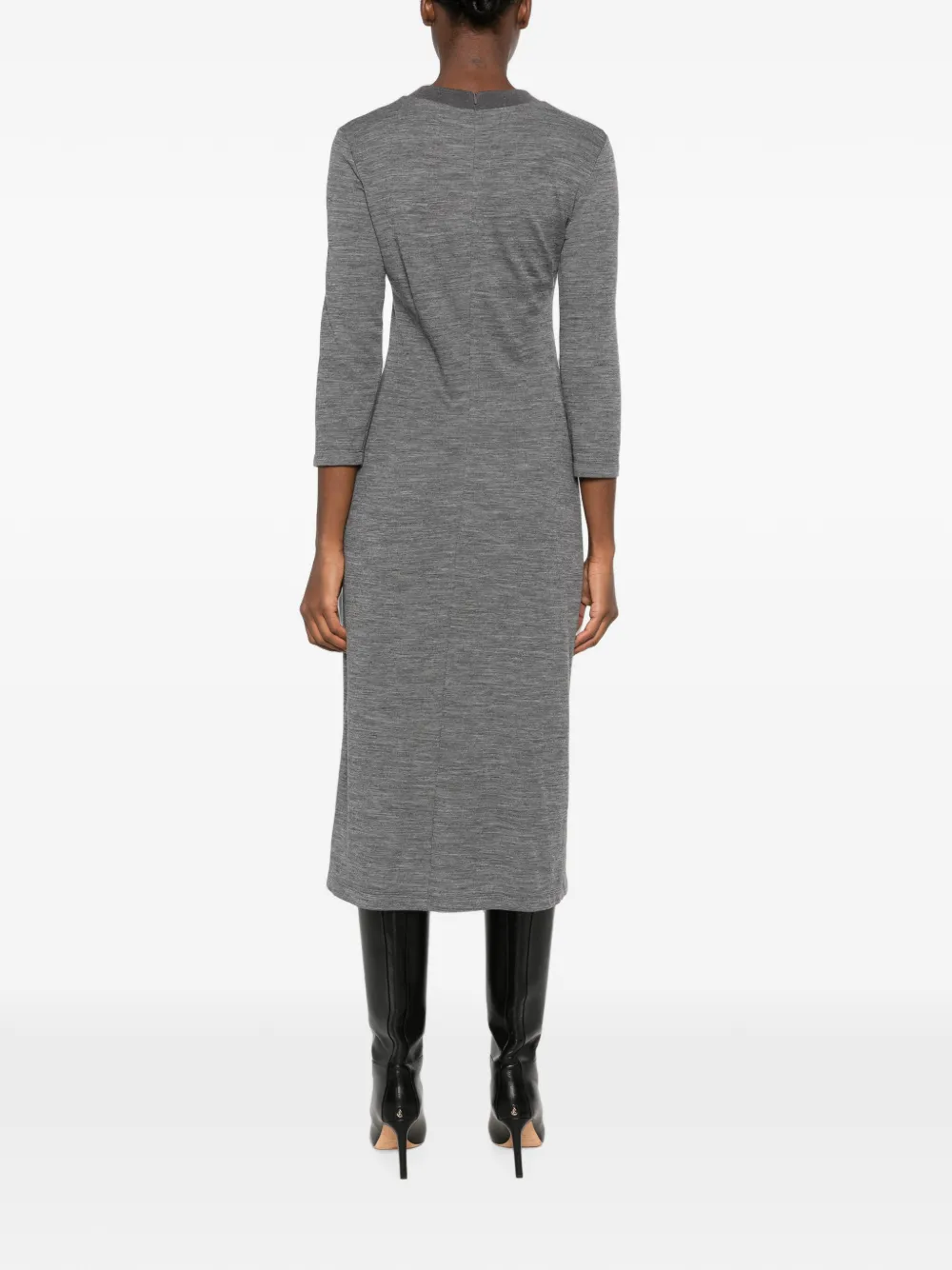 Peserico Gesmockte midi-jurk Grijs